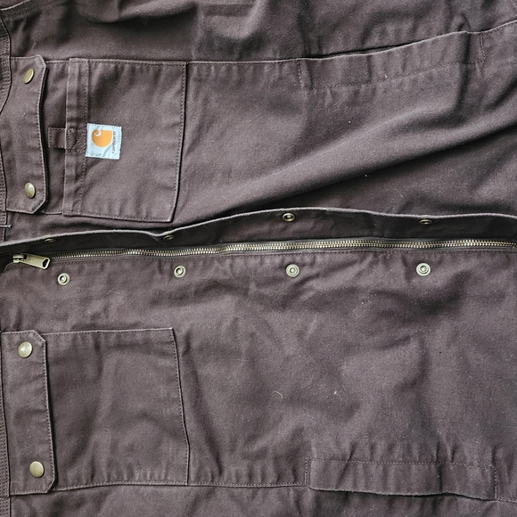 Carhartt Men's Sherpa-Lined Utility Jacket - Relaxed Fit - Washed Duck - Picture 3 of 8